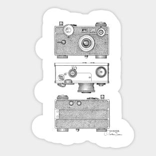 Camera Vintage Patent Drawing Sticker